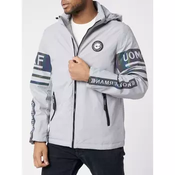 Куртка мужская с капюшоном светло-серого цвета, размер 48