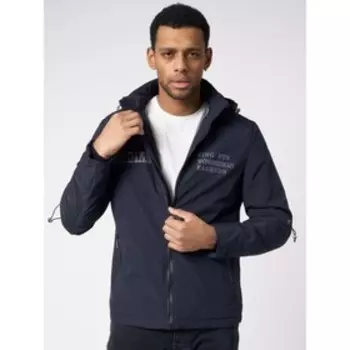 Куртка мужская с капюшоном тёмно-синего цвета, размер 52