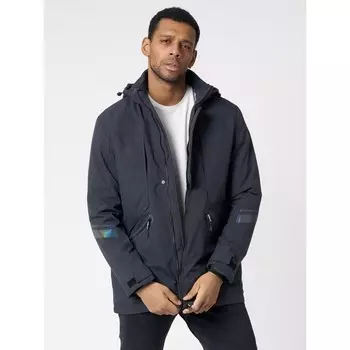 Куртка мужская удлиненная с капюшоном тёмно-серого цвета, размер 48