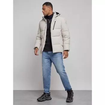 Куртка мужская зимняя, размер 58, цвет светло-бежевый