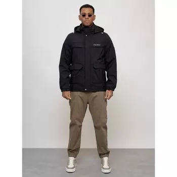 Куртка спортивная мужская, размер 56, цвет чёрный