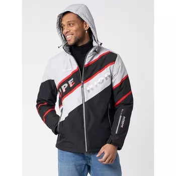 Куртка спортивная мужская с капюшоном чёрного цвета, размер 54