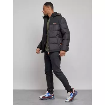 Куртка спортивная мужская зимняя, размер 62, цвет чёрный