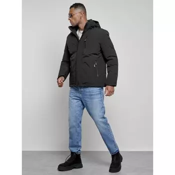 Куртка спортивная мужская зимняя, размер 64, цвет чёрный