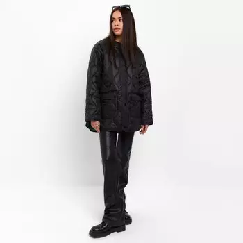 Куртка стёганая женская демисезонная MIST Oversize, размер 48, чёрная