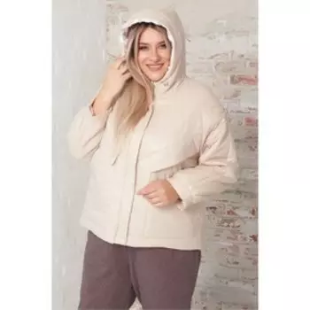 Куртка женская, размер 68, цвет бежевый