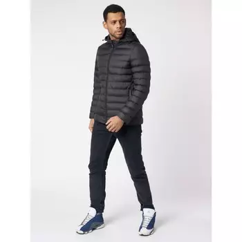 Куртки мужские стёганная с капюшоном чёрного цвета, размер 50