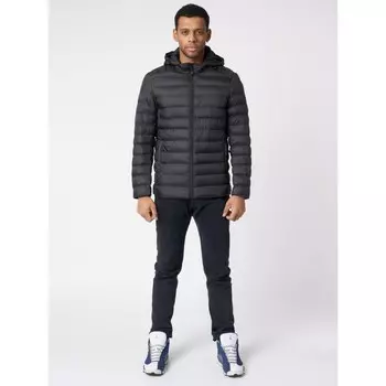 Куртки мужские стёганная с капюшоном чёрного цвета, размер 56