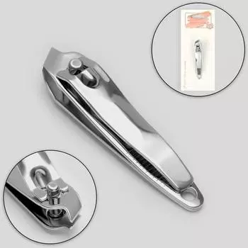 Кусачки - книпсер маникюрные, скошенное лезвие, 6 см, на блистере