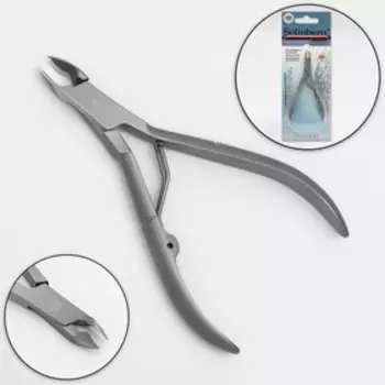 Кусачки маникюрные для кутикулы, 10 см, длина лезвия - 6 мм, на блистере, цвет матовый серебристый, 33010/2