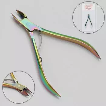 Кусачки маникюрные для кутикулы, 9.5 см, длина лезвия-10 мм, цвет хамелеон