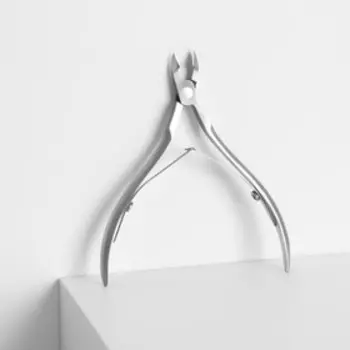 Кусачки маникюрные для кутикулы, двойная пружина, 9,5 см, длина лезвия - 6 мм, в PVC - чехле, цвет серебристый