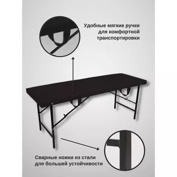 Кушетка косметологическая Basic SV, размер 1806072 см, цвет чёрный