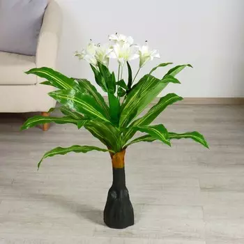 Куст искусственный «С цветком», h=90 см, МИКС