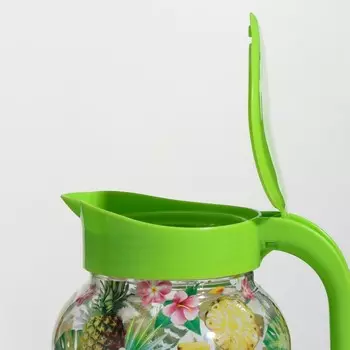 Кувшин «Ананас», стеклянный, 1.5 л, с зеленой крышкой