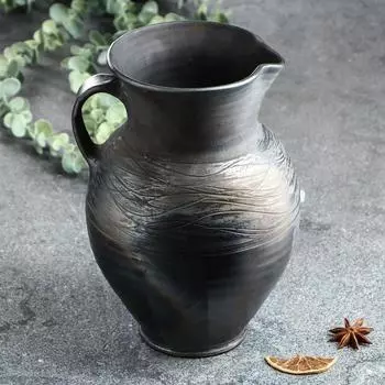 Кувшин "Чёрная керамика дымленая", 3 л