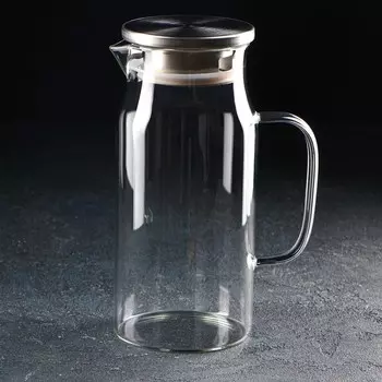 Кувшин для воды Magistro «Стиль», 1.05 л, 14.51022 см, с крышкой, стекло, прозрачный