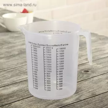 Кувшин мерный Доляна, 2 л, пластик, прозрачный
