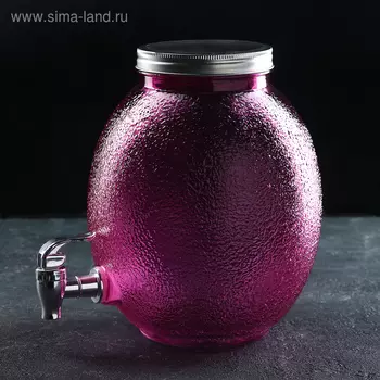 Диспенсер для напитков «Фреш», 4 л, 211624 см, стекло, розовый