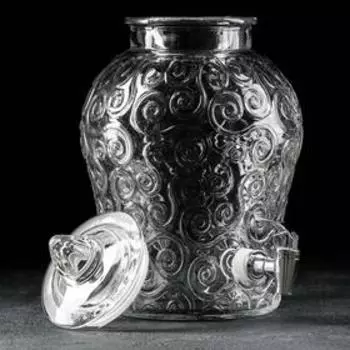 Диспенсер для напитков стеклянный «Вихрь», 6 л, 2133,5 см