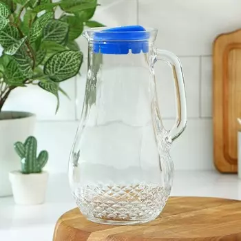 Кувшин «Крист», 1.5 л, с крышкой, стекло, прозрачный