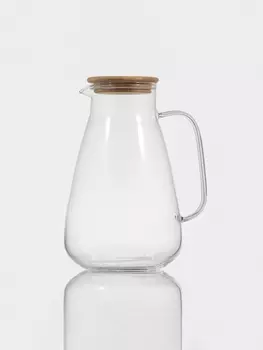 Кувшин «Эко», 1.8 л, с бамбуковой крышкой, стекло, прозрачный