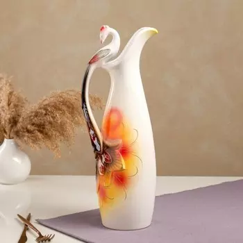 Кувшин "Жар-птица", белый, керамика, 2.5 л