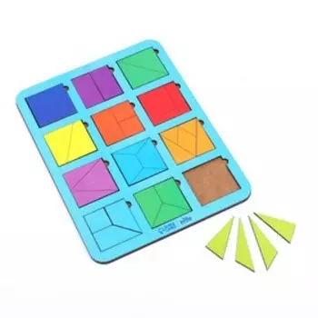 Головоломка геометрическая деревянная «Квадраты», 12 шт МИКС