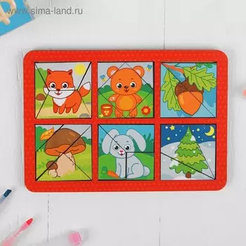 Головоломка геометрическая деревянная «Лес», двусторонние