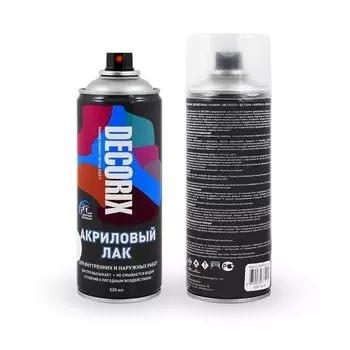 Лак-аэрозоль бесцветный глянцевый 520 мл DECORIX (A32)