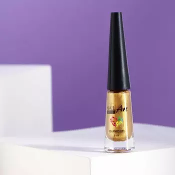 Лак для дизайна ногтей "JEANMISHEL", с кисточкой для рисования, золотой, тон 12, 6 мл