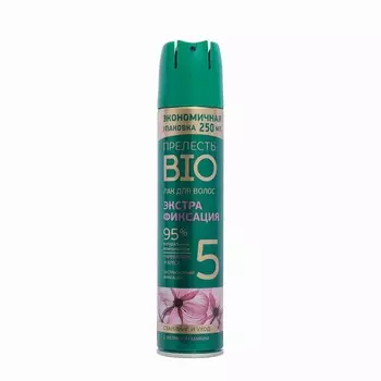 Лак для волос Прелесть Bio, экстрафиксация, с экстрактом бамбука, 250 мл
