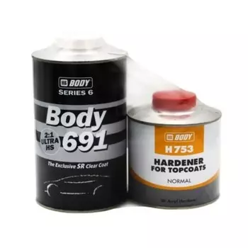 Лак HB BODY PROLINE 691 UHS SR, 1 л + Отвердитель BODY H753, нормальный, 0,5 л