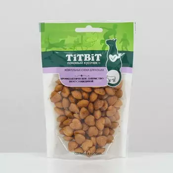 Лакомство TitBit "Dent" для кошек, жевательные снеки, говядина, 40 г