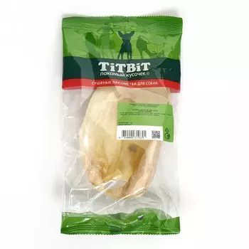 Лакомство TitBit для собак, ухо телячье большое, мягкая упаковка, 27 г