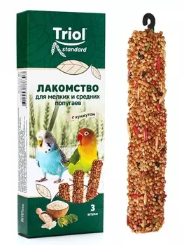 Лакомство Triol для мелких и средних попугаев с кунжутом, 3 шт., 80 г