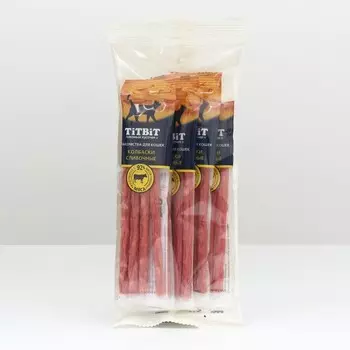 Лакомство Золотая коллекция TitBit "Колбаски Сливочные" для кошек, 20 гх5 упак