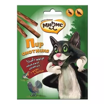 Лакомые палочки Мнямс "Пир охотника" для кошек, дичь, гусь, 3 х 4 г