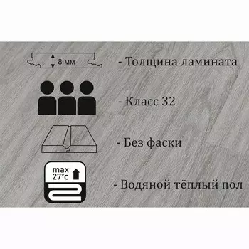 Ламинат Kastamonu IND32T-FP621, 13801938 мм, 32 класс, 2.131 м2, цвет дуб трезор