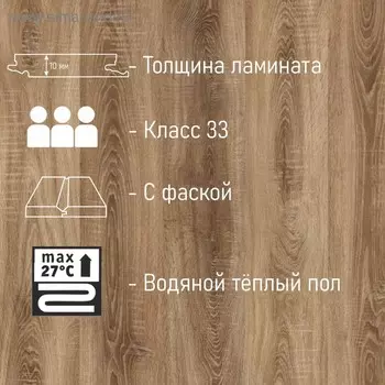 Ламинат Salzburg Дуб Барбикан, 33 класс, 10 мм