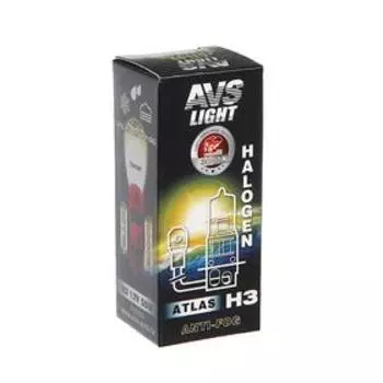 Лампа автомобильная AVS ATLAS ANTI-FOG BOX, желтый, H3.12 В, 55 Вт