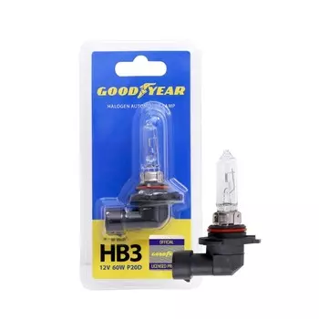 Лампа автомобильная Goodyear, галогенная, НB3, 12 В, 60 Вт P20d, блистер