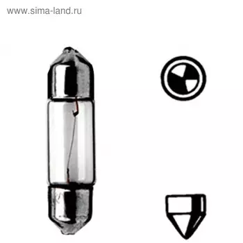 Лампа автомобильная General Electric, T6, 12 В, 3 Вт, (SV7-28/8), 91701