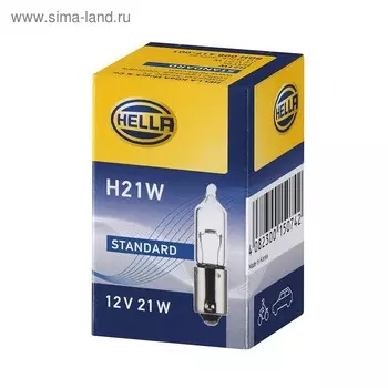 Лампа автомобильная Hella, H21W, 12 В, 21 Вт, 8GH 008 417-001