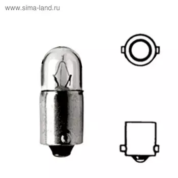 Лампа автомобильная Hella, T2W, 12 В, 2 Вт, (BA9s), 8GP 002 068-121