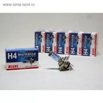 Лампа автомобильная Koito, H4, 12 В (60/55) P43t, Whitebeam (ярко-белый)