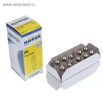 Лампа автомобильная Narva Festoon lamps, Fest T10,5, 12 В, 5 Вт, (SV7-41/11)