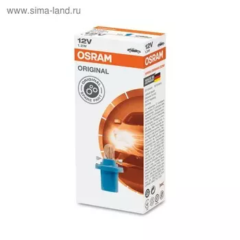 Лампа автомобильная Osram Blue, BAX, 12В, 1.2 Вт, (B8,5d/1,5), 2721MFX