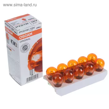 Лампа автомобильная Osram, PY21W, 12 В, 21 Вт, BAU15s