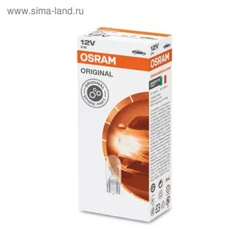 Лампа автомобильная Osram, W2,2W, 12 В, 2.2 Вт, (W2,1x9,5d) T10, 2820